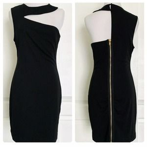 Los Angeles Boutique Little Black Dress Fitted Mini LBD Zipper Back Cocktail M